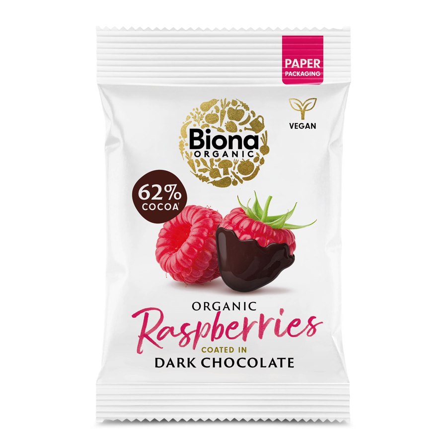 Biona Organic Dark Chocolate Coated Raspberries 45